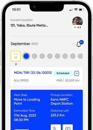 The Driver app: today's trip and its next step